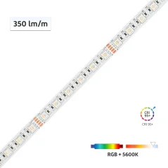 CRI-MAX LED RGBW 4-in-1 Flexible Strip, 24V, 5600K, with High CRI