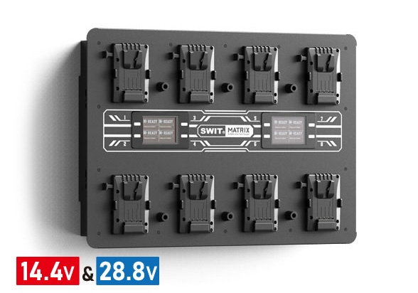 SWIT MATRIX-S8 8×100W ultra rychlá V-mount nástěnná nabíječka