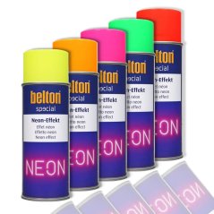 Fluorescent spray paint with neon effect