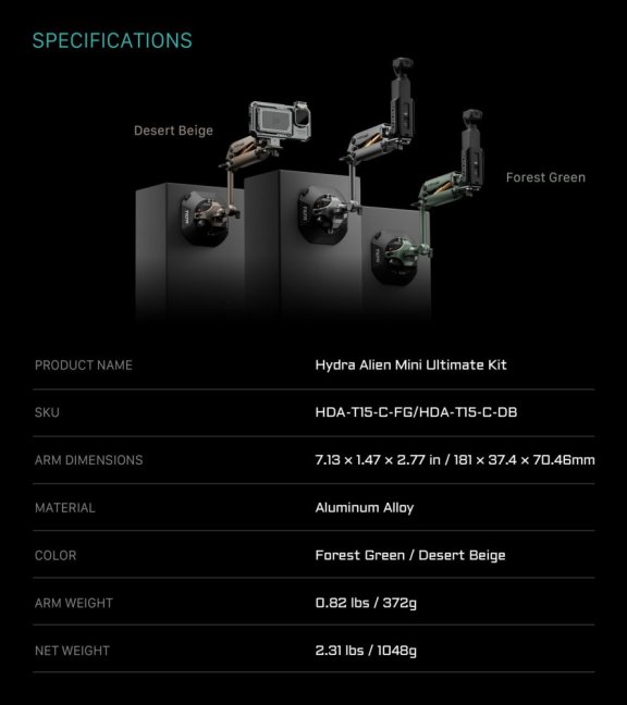 Hydra Alien Mini Ultimate Kit – kompaktní montážní sada pro auto - béžová