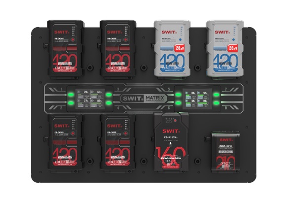SWIT MATRIX-S8 8×100W ultra rychlá V-mount nástěnná nabíječka